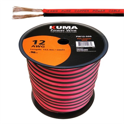 CIRCUIT TEST-PW12-500-power wire, hook up wire, low voltage dc, bonded, parallel wire, circuittest, kuma
