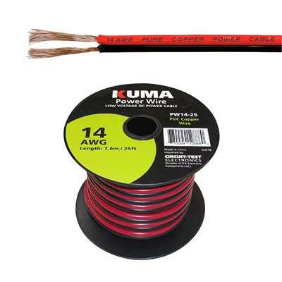 CIRCUIT TEST-PW14-25-power wire, hook up wire, low voltage dc, bonded, parallel wire, circuittest, kuma
