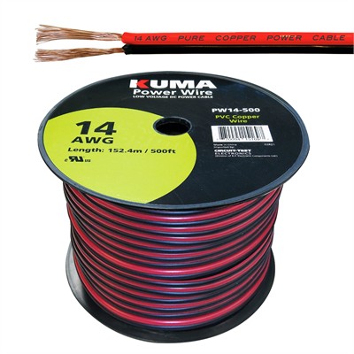 CIRCUIT TEST-PW14-500-power wire, hook up wire, low voltage dc, bonded, parallel wire, circuittest, kuma